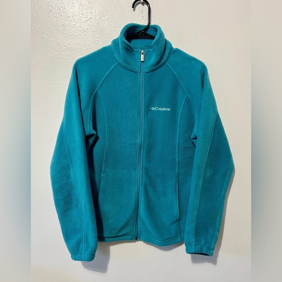 Columbia Turquoise Fleece Full Zip Jacket - Medium - Picture 2 of 9
